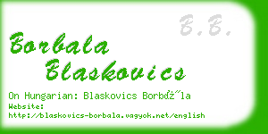 borbala blaskovics business card